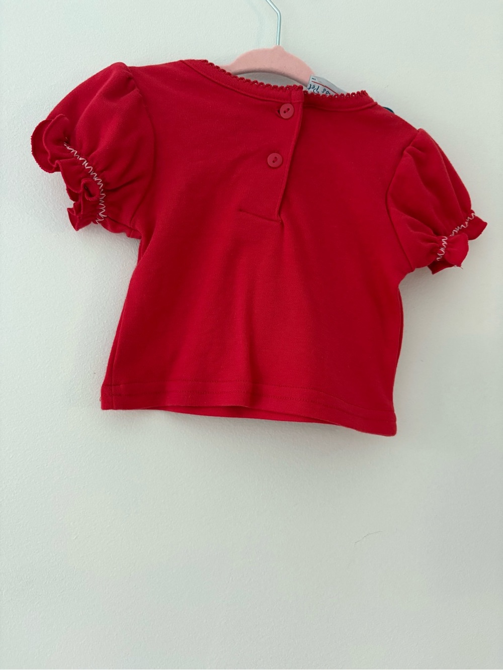Vintage Baby Overall Set-Nanna’s Pet Red T-shirt, Embroidered Overall+Hat Set - Picture 5 of 8